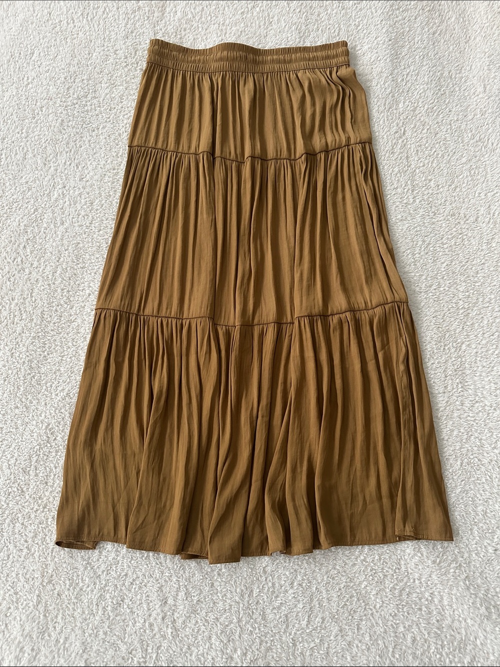 Rachel Zoe Tiered Boho Maxi Skirt Taupe Size S - Picture 2 of 10
